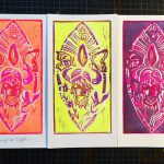 Linolschnitt_Bueffel_Trio